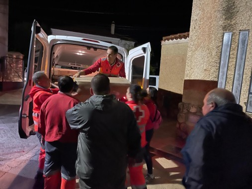 Red Cross distributing aid to those affected by the DANA storm in Valencia.