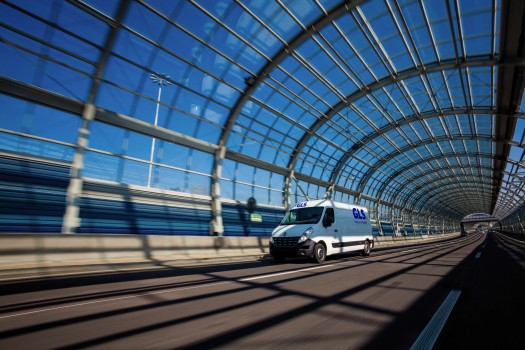 GLS van in the city