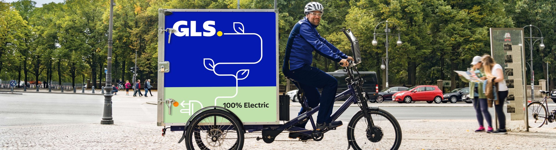 Driver riding an ebike on a park