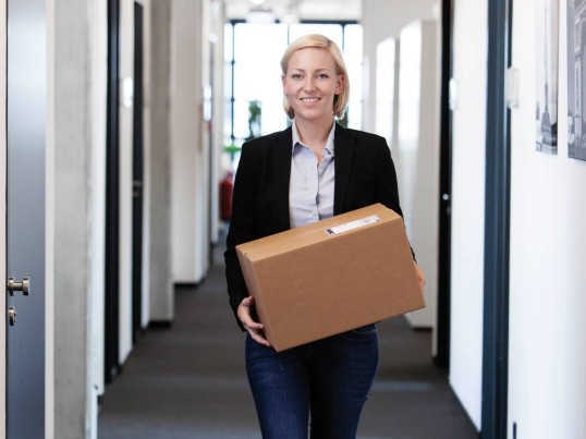 Customer receiving a parcel