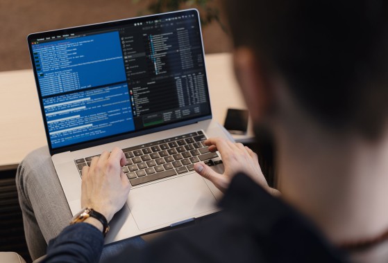 Man sitting at computer